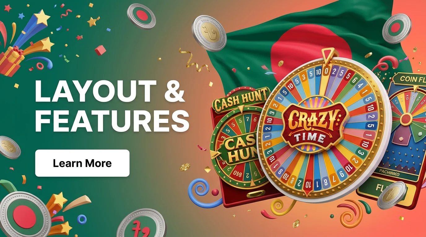 Crazy Time Bangladesh features and platform layout overview